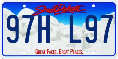 SD license plate 97HL97