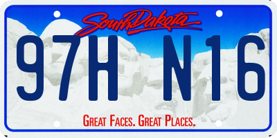 SD license plate 97HN16