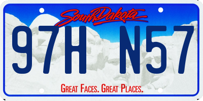 SD license plate 97HN57
