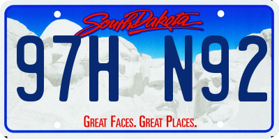 SD license plate 97HN92