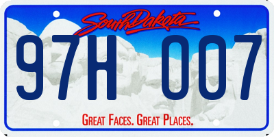 SD license plate 97HO07