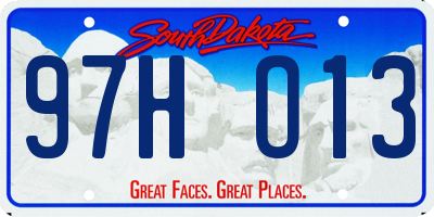SD license plate 97HO13