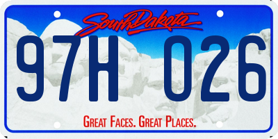 SD license plate 97HO26