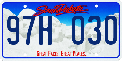 SD license plate 97HO30