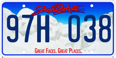 SD license plate 97HO38