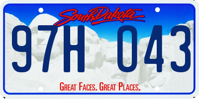 SD license plate 97HO43