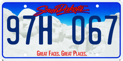 SD license plate 97HO67