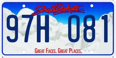 SD license plate 97HO81