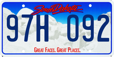 SD license plate 97HO92