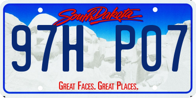 SD license plate 97HP07