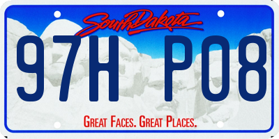 SD license plate 97HP08