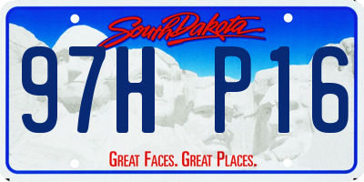 SD license plate 97HP16