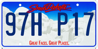 SD license plate 97HP17
