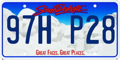 SD license plate 97HP28