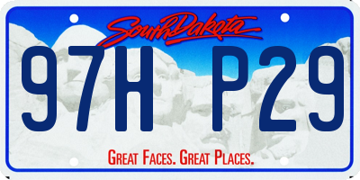 SD license plate 97HP29