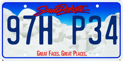 SD license plate 97HP34