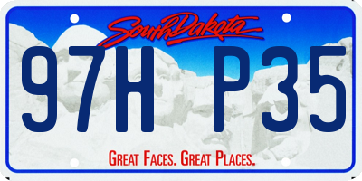 SD license plate 97HP35