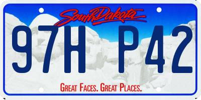 SD license plate 97HP42