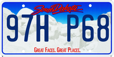 SD license plate 97HP68