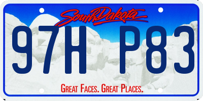 SD license plate 97HP83