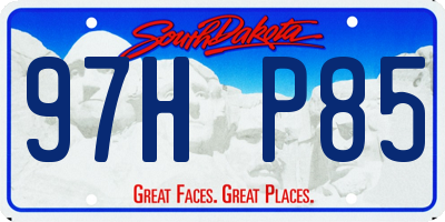 SD license plate 97HP85