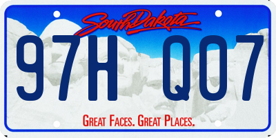 SD license plate 97HQ07