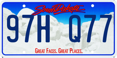 SD license plate 97HQ77
