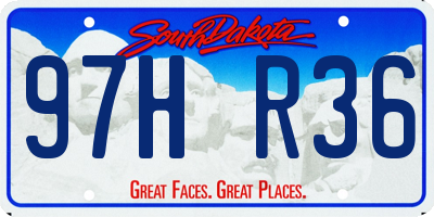 SD license plate 97HR36