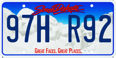 SD license plate 97HR92