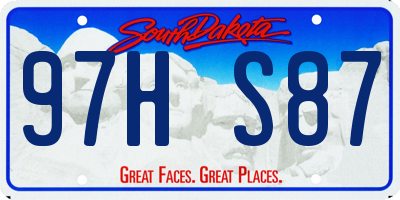 SD license plate 97HS87