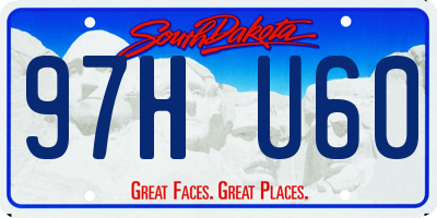 SD license plate 97HU60