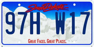 SD license plate 97HW17