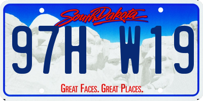 SD license plate 97HW19