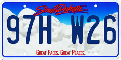 SD license plate 97HW26