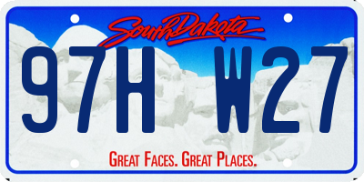 SD license plate 97HW27