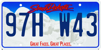 SD license plate 97HW43