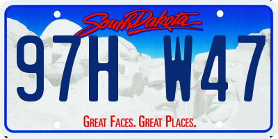 SD license plate 97HW47