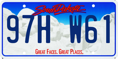 SD license plate 97HW61