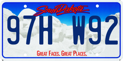 SD license plate 97HW92