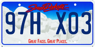 SD license plate 97HX03