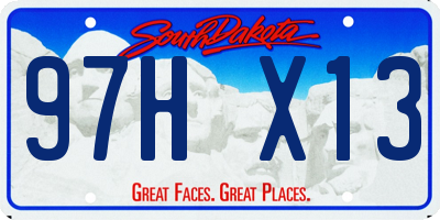 SD license plate 97HX13