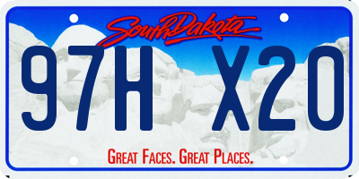 SD license plate 97HX20
