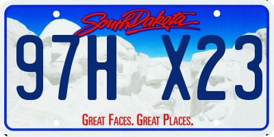 SD license plate 97HX23