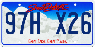 SD license plate 97HX26