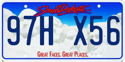 SD license plate 97HX56