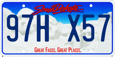 SD license plate 97HX57