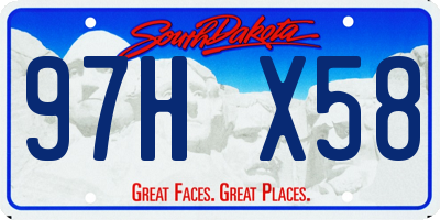 SD license plate 97HX58