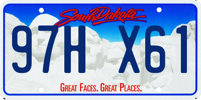 SD license plate 97HX61