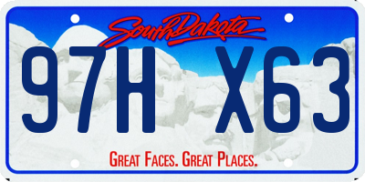 SD license plate 97HX63