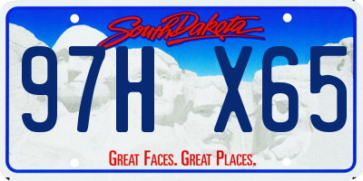 SD license plate 97HX65